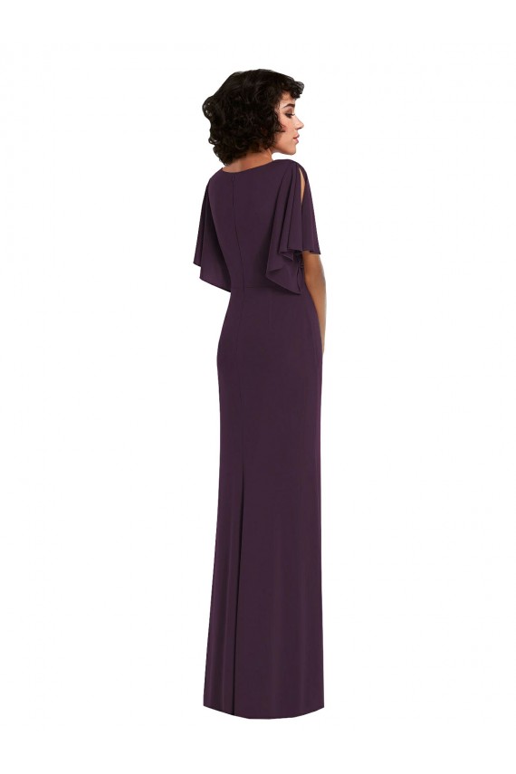 Comprar Bainha Decote V Spandex Comprimento Chão Uva Vestidos de Madrinha / Vestidos de Noite / Vestidos de Festa