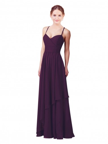 Comprar Bainha Amor Chiffon Comprimento Chão Uva Longo Vestidos de Madrinha