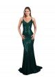 Comprar Sereia Decote V Lantejoulas Comprimento Chão Verde Escuro Longo Vestidos de Madrinha / Vestidos de Noite / Vestidos de Festa
