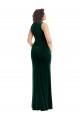 Comprar Trombeta Decote Quadrado Veludo Elástico Comprimento Chão Verde Escuro Vestidos de Madrinha / Vestidos de Festa