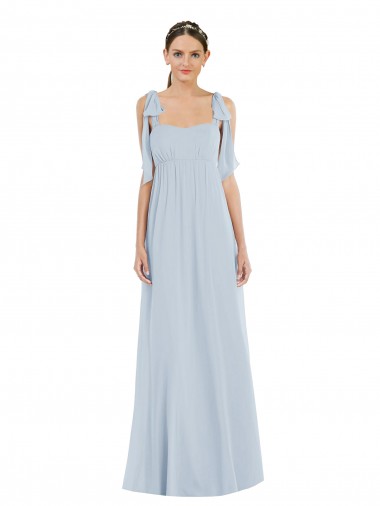 Comprar Linha A Amor Chiffon Comprimento Chão Vidro Marinho Vestidos de Madrinha