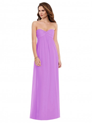 Comprar Linha A Amor Chiffon Comprimento Chão Violeta Vestidos de Madrinha